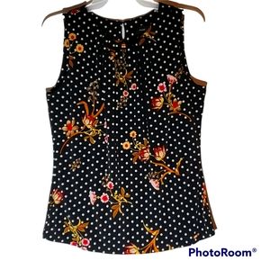 Ivanka Trump ladies size s/p floral keyhole print sleeveless top. 056